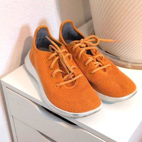 Allbirds Orange Knit Sneakers - Picture 1 of 7